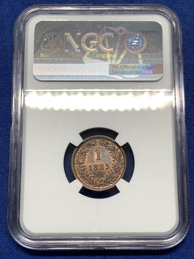 《竞宝斋》第484场 周日，周一，周二 3场连拍 （全场包邮）20级店铺 欢迎送拍 NGC MS64BN 奥地利1885年一克鲁泽铜币，底板丝滑，状态不错，上个月第468次拍卖一枚63RB不含佣金320元成交