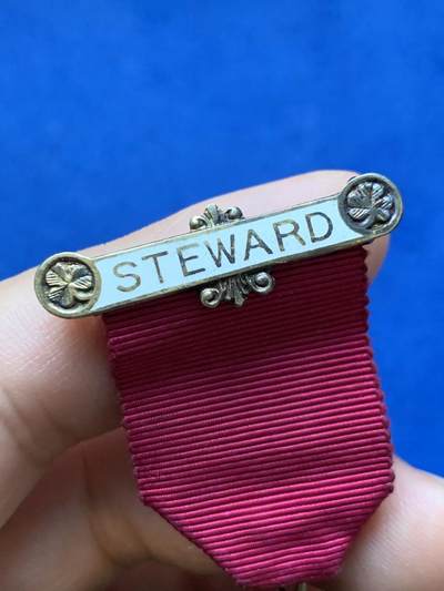 《竞宝斋》第484场 周日，周一，周二 3场连拍 （全场包邮）20级店铺 欢迎送拍 英国1934年皇家共济会慈善机构鎏金珐琅银章，工艺精美，背面有走狮925银标及伦敦狮头银标。总重约20克