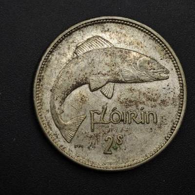 【淘币小摊】实时拍第九百零二拍   银币场    每周一统一发货 爱尔兰1928年2先令鲑鱼银币