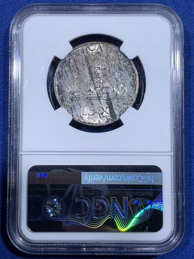 《竞宝斋》第484场 周日，周一，周二 3场连拍 （全场包邮）20级店铺 欢迎送拍 NGC MS64 意大利1958年500里拉银币，该版500里拉首年份，经典人妻帆船设计，代表事业与爱情。