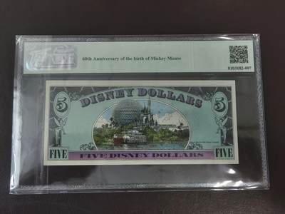 《外钞收藏家》第六百三十一期（五一假期场）（长期征集拍品、欢迎藏友们联系合作） 迪士尼1988年5美元  tqg64