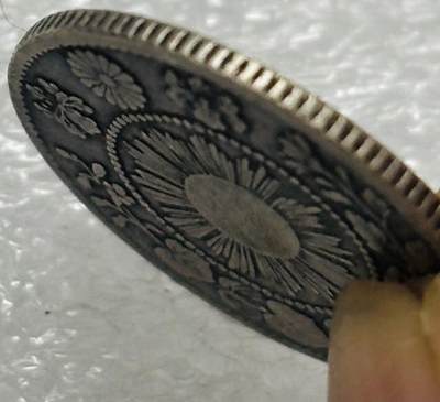 文馨钱币收藏第 303 场，【五一钱币荟，收藏盛宴】长期接代拍业务 少见版本 明瞭版 日本明治三年龙十钱银币，龙鳞还算不错