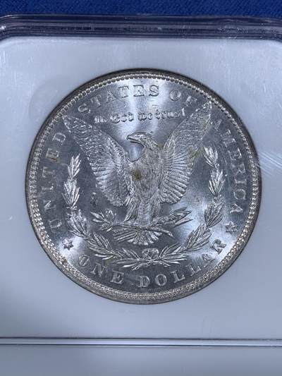 《竞宝斋》第484场 周日，周一，周二 3场连拍 （全场包邮）20级店铺 欢迎送拍 NGC MS64 美国1896年摩根银币，老盒严评，PL质感。