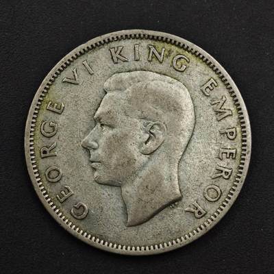 【淘币小摊】实时拍第九百零二拍   银币场    每周一统一发货 新西兰1946年乔治六世弗洛林银币
