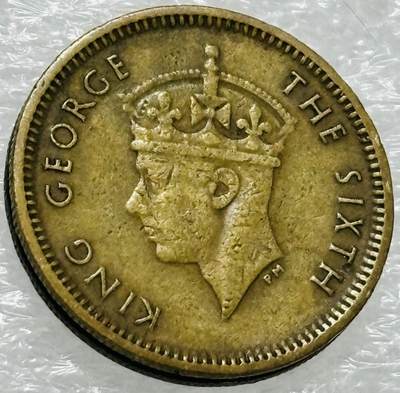 文馨钱币收藏第 302 场，国外回流老铜币，中东阿拉伯地区，拉美等国货币，30 号 1 号二连拍，长期接代拍业务，预计 4 月 4-5 号发货 1950 年英属香港乔治六世五仙铜币