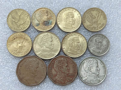 第一海外回流一元起拍收藏 散集专场  第313期 智利硬币🇨🇱11枚