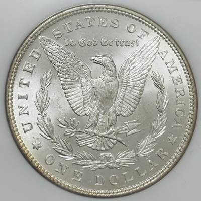 文馨钱币收藏第 303 场，【五一钱币荟，收藏盛宴】长期接代拍业务 NGC MS64  1885 年美国摩根鹰洋银元 老盒严评，炸裂转光，无需多言，细节看图