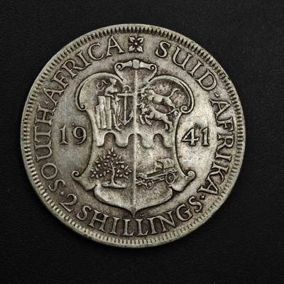 【淘币小摊】实时拍第九百零二拍   银币场    每周一统一发货 南非1941年乔治六世2先令银币