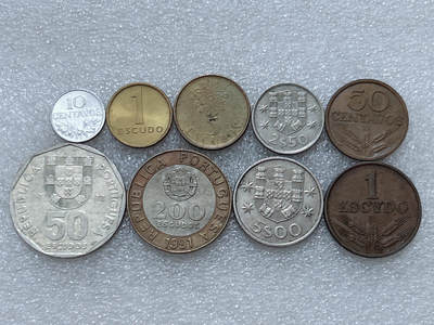 第一海外回流一元起拍收藏 散集专场  第313期 葡萄牙硬币 9枚