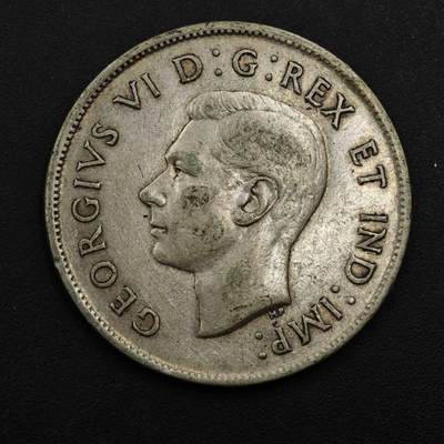 【淘币小摊】实时拍第九百零二拍   银币场    每周一统一发货 加拿大1943年乔治六世50分银币