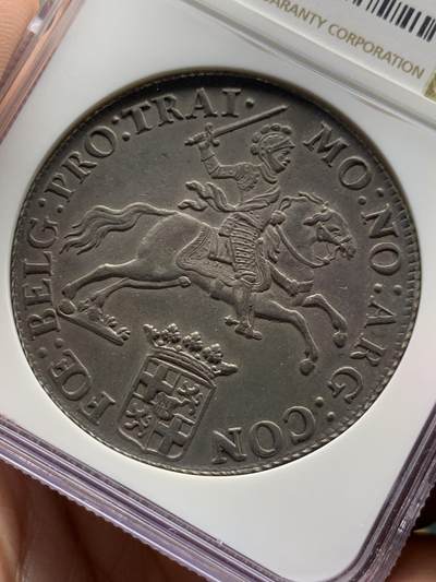 《竞宝斋》第484场 周日，周一，周二 3场连拍 （全场包邮）20级店铺 欢迎送拍 NGC AU58 荷兰 1784年 1杜卡特 荷兰马剑 银币 打制极美，细节清晰，季军分，该版NGC入盒数仅仅18枚，更高分5枚。