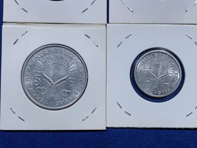 《竞宝斋》第484场 周日，周一，周二 3场连拍 （全场包邮）20级店铺 欢迎送拍 六枚一组 法属阿尔法伊萨1968-1975年法郎 好品