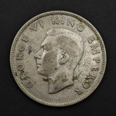 【淘币小摊】实时拍第九百零二拍   银币场    每周一统一发货 新西兰1945年乔治六世半克朗银币