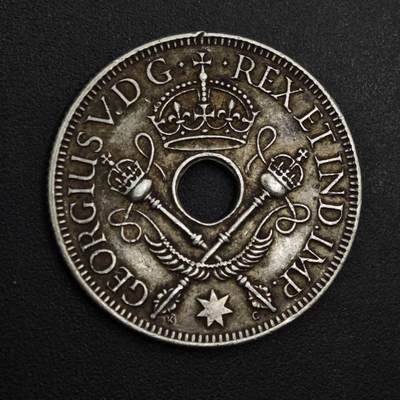 【淘币小摊】实时拍第九百零二拍   银币场    每周一统一发货 英属几内亚1935年一先令银币