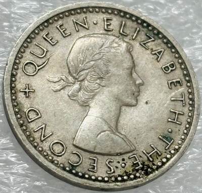 文馨钱币收藏第 302 场，国外回流老铜币，中东阿拉伯地区，拉美等国货币，30 号 1 号二连拍，长期接代拍业务，预计 4 月 4-5 号发货 好品 1959 年英属新西兰 3 便士