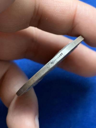 《竞宝斋》第484场 周日，周一，周二 3场连拍 （全场包邮）20级店铺 欢迎送拍 法国昂古莱姆国立音乐学校纪念银章 玛丽安娜女神头像 38.5克 41mm 丰饶角1银标