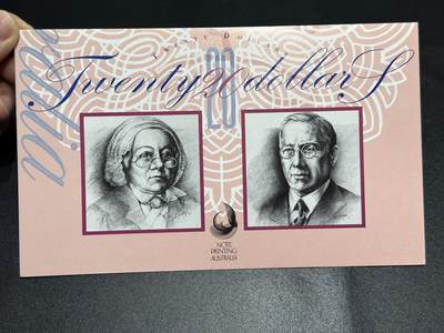 《外钞收藏家》第六百三十一期（五一假期场）（长期征集拍品、欢迎藏友们联系合作） 1994年澳大利亚20元 塑料钞 全新 带册子