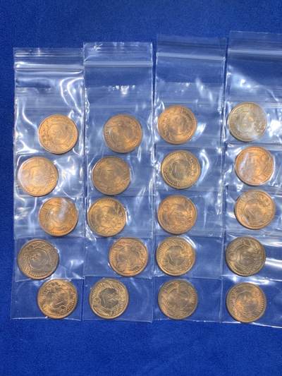 《竞宝斋》第484场 周日，周一，周二 3场连拍 （全场包邮）20级店铺 欢迎送拍 20枚一组 日本昭和十三年一钱 状态极好