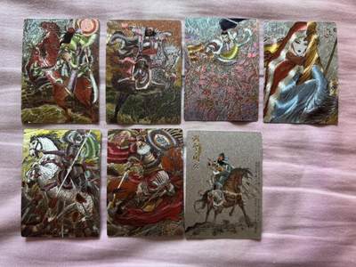 月落卡牌大清仓第10期 权迎东威震华夏三国五虎+王昭君&项维仁关公    粗闪工艺限定特卡一套