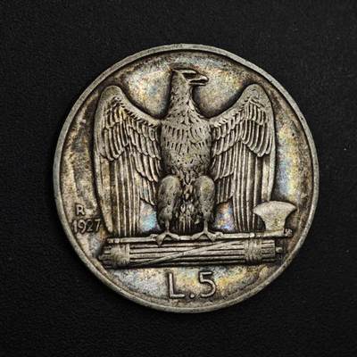 【淘币小摊】实时拍第九百零二拍   银币场    每周一统一发货 意大利1927年5里拉银币