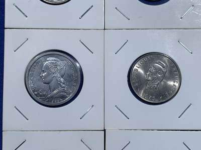 《竞宝斋》第484场 周日，周一，周二 3场连拍 （全场包邮）20级店铺 欢迎送拍 六枚一组 法属阿尔法伊萨1968-1975年法郎 好品