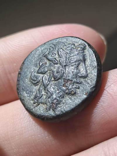 星盘世界钱币 5.2年度精品币大拍 一周年抽奖活动 美品！希腊化时代 - 酒神-狄俄尼索斯与蛇篮铜币 黑海沿岸城市阿米索造币 非常经典有名的一种