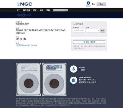 《竞宝斋》第484场 周日，周一，周二 3场连拍 （全场包邮）20级店铺 欢迎送拍 NGC MS64BN 英国铜章 纪念海军1798年在特拉法加海战中的胜利 亚军分 更高分仅一枚 加大加厚盒