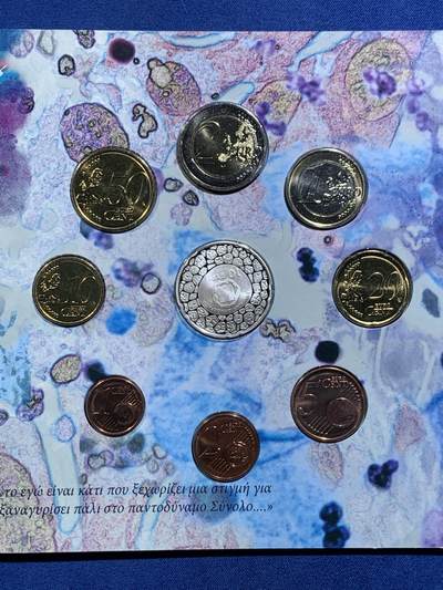 《竞宝斋》第484场 周日，周一，周二 3场连拍 （全场包邮）20级店铺 欢迎送拍 希腊2012年13.88欧非流通欧元套 含一枚类精制银币）  乔治·帕帕尼古拉乌（宫颈癌筛查之父） 银币 925银9.75克 发行量：1万 卡装