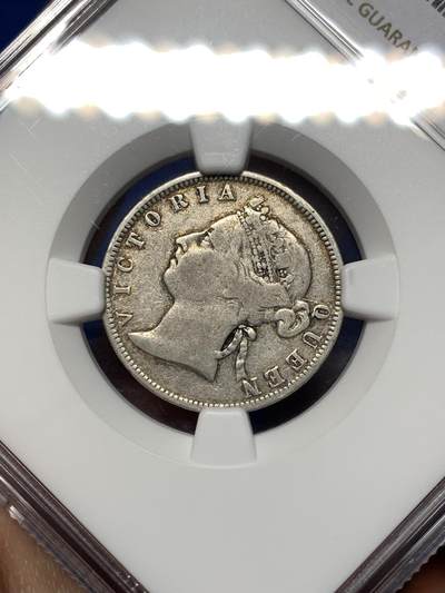 《竞宝斋》第484场 周日，周一，周二 3场连拍 （全场包邮）20级店铺 欢迎送拍 NGC VF35 香港 1893年 维多利亚 贰毫 银币 自然状态