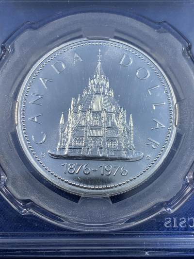 《竞宝斋》第484场 周日，周一，周二 3场连拍 （全场包邮）20级店铺 欢迎送拍 CSIS MS68 加拿大1976年议会图书馆百年纪念银币