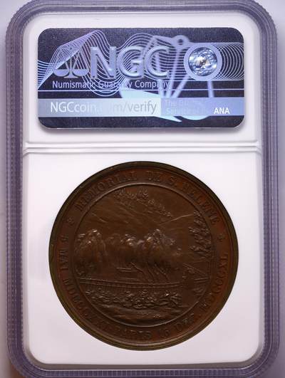 观钱 近现代机制币拍卖No.010（全场顺丰包邮，不区分偏远地区，本场5月5日开始发货）  1840 年 法国 拿破仑圣赫勒拿逝世纪念铜章，Bramsen-1990，NGC MS62 BN