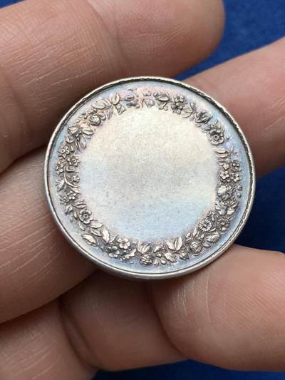 《竞宝斋》第484场 周日，周一，周二 3场连拍 （全场包邮）20级店铺 欢迎送拍 法国婚礼纪念银章 背面无刻字 蜜蜂银标 10.05克 27.3mm