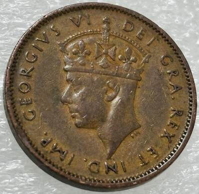 文馨钱币收藏第 302 场，国外回流老铜币，中东阿拉伯地区，拉美等国货币，30 号 1 号二连拍，长期接代拍业务，预计 4 月 4-5 号发货 稀少极美品英属纽芬兰岛1942 年1分铜币 乔治六世+紫色猪笼草 1