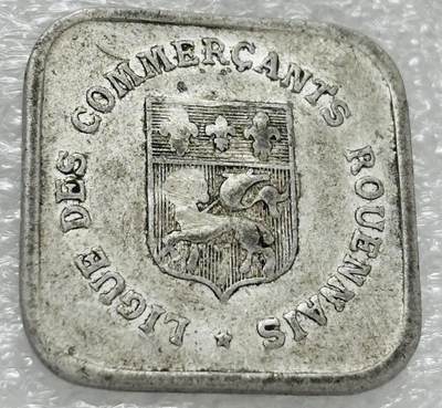 文馨钱币收藏第 302 场，国外回流老铜币，中东阿拉伯地区，拉美等国货币，30 号 1 号二连拍，长期接代拍业务，预计 4 月 4-5 号发货 1920 年法国鲁昂市紧急货币 25 分