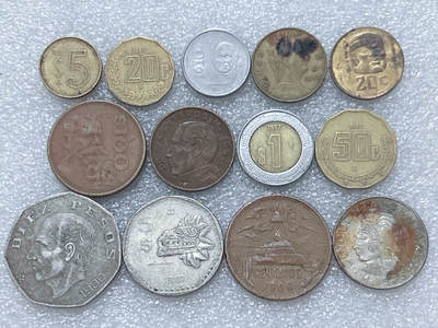 第一海外回流一元起拍收藏 散集专场  第313期 - 墨西哥硬币 13枚