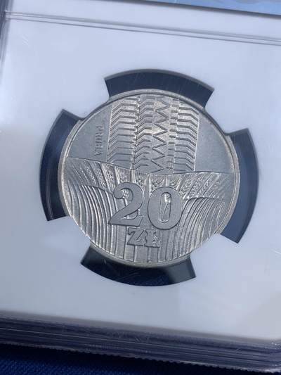 《竞宝斋》第484场 周日，周一，周二 3场连拍 （全场包邮）20级店铺 欢迎送拍 NGC MS65 PROBA 少见 波兰1973年20兹罗提 流通版 样币