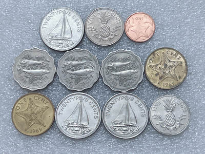 第一海外回流一元起拍收藏 散集专场  第313期 巴哈马硬币🇧🇸11枚