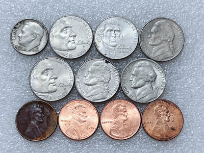 第一海外回流一元起拍收藏 散集专场  第313期 美国不同版本硬币 11枚