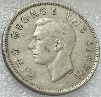 文馨钱币收藏第 302 场，国外回流老铜币，中东阿拉伯地区，拉美等国货币，30 号 1 号二连拍，长期接代拍业务，预计 4 月 4-5 号发货 1949 年英属新西兰乔治六世半克朗