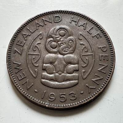 🌹外币初藏🌹🐯2026年第48场   每周二四六晚8️⃣点  大洋洲硬币专场 新西兰 1953年 半便士  a