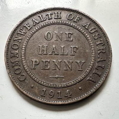 🌹外币初藏🌹🐯2026年第48场   每周二四六晚8️⃣点  大洋洲硬币专场 澳大利亚 1914年 乔治五世 半便士