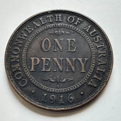 🌹外币初藏🌹🐯2026年第48场   每周二四六晚8️⃣点  大洋洲硬币专场 澳大利亚 1916年 乔治五世 一便士 