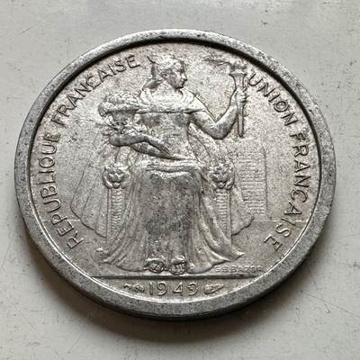 🌹外币初藏🌹🐯2026年第48场   每周二四六晚8️⃣点  大洋洲硬币专场 新喀里多尼亚 1949年 2法郎  首版