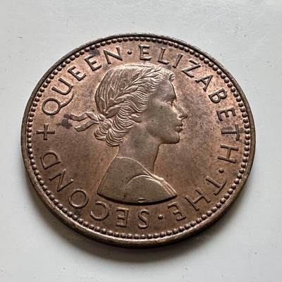 🌹外币初藏🌹🐯2026年第48场   每周二四六晚8️⃣点  大洋洲硬币专场 新西兰 1963年 半便士  