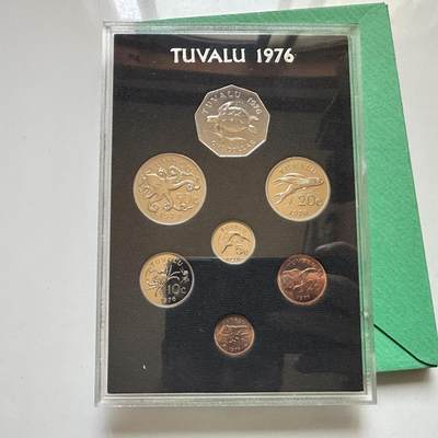 🌹外币初藏🌹🐯2026年第48场   每周二四六晚8️⃣点  大洋洲硬币专场 图瓦卢 1976年 伊丽莎白二世 精制套币（首套发行）