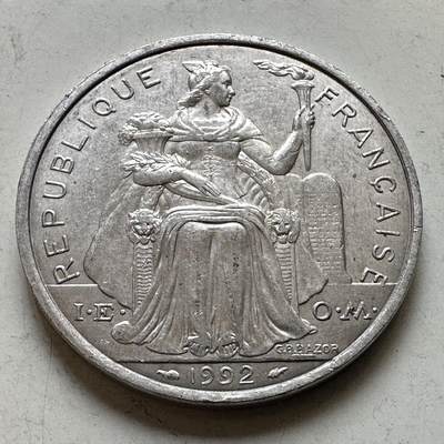 🌹外币初藏🌹🐯2026年第48场   每周二四六晚8️⃣点  大洋洲硬币专场 新喀里多尼亚 1992年 5法郎 