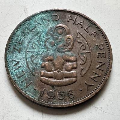 🌹外币初藏🌹🐯2026年第48场   每周二四六晚8️⃣点  大洋洲硬币专场 新西兰 1958年 半便士  