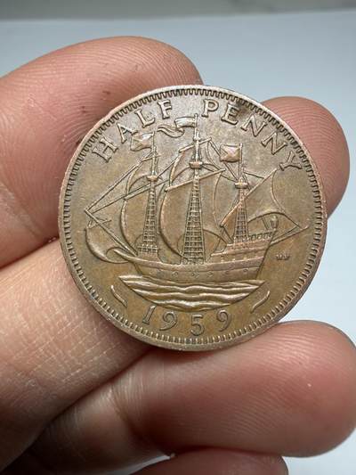 2026年集古藏今外币拍卖第四期-第5场—（总第325拍），可以寄存60天，满160元包邮。 1959年英国半便士