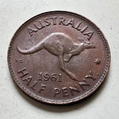 🌹外币初藏🌹🐯2026年第48场   每周二四六晚8️⃣点  大洋洲硬币专场 澳大利亚 1961年 半便士 c