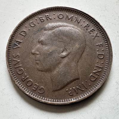 🌹外币初藏🌹🐯2026年第48场   每周二四六晚8️⃣点  大洋洲硬币专场 澳大利亚 1947年 乔治六世 半便士 